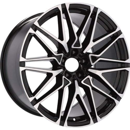 10X21" PCD 5X112 Deluge Performance F8454-2 ET37 66.6 mm BLACK MACHINED FACE