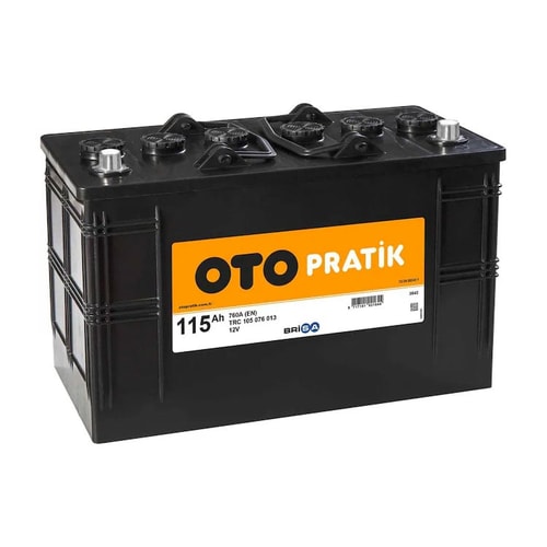 12V 115Ah Otopratik Akü Buşonlu Tractor Tırnaksız