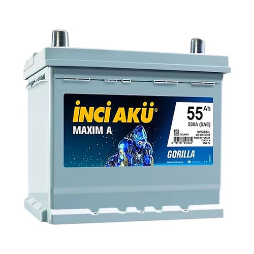 12V 55Ah İnci Akü Maxim A Gorilla