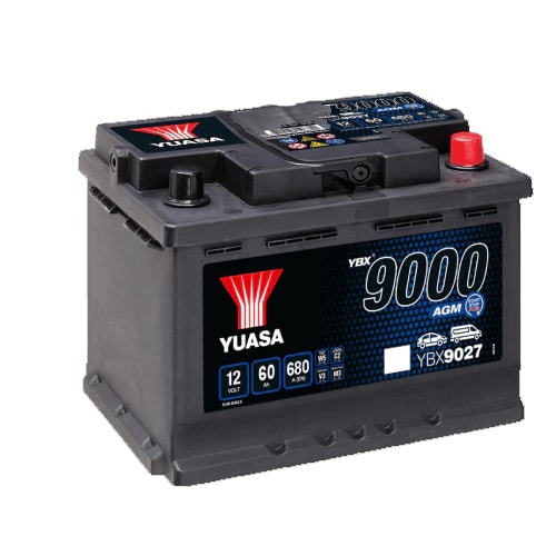12V 60Ah Yuasa YBX9000 AGM Tam Bakımsız VRLA Tırnaklı