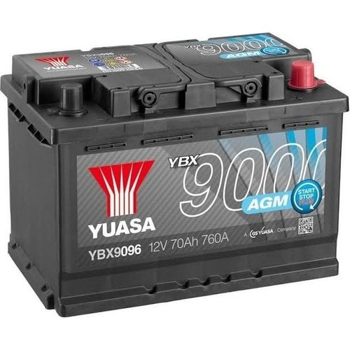 12V 70Ah Yuasa YBX9000 AGM Tam Bakımsız VRLA Tırnaklı