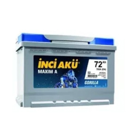 12V 72Ah İnci Akü Maxim A Gorilla (Alçak)