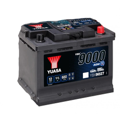 12V 95Ah Yuasa YBX9000 AGM Tam Bakımsız VRLA Tırnaklı
