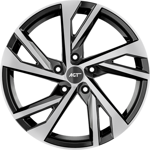 6.0X14" PCD 4X108 AGT Wheels 01988 67.10 mm Black Diamond