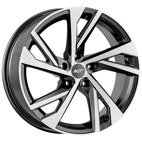 6.0X14" PCD 4X108 AGT Wheels 01988 67.10 mm Black Diamond