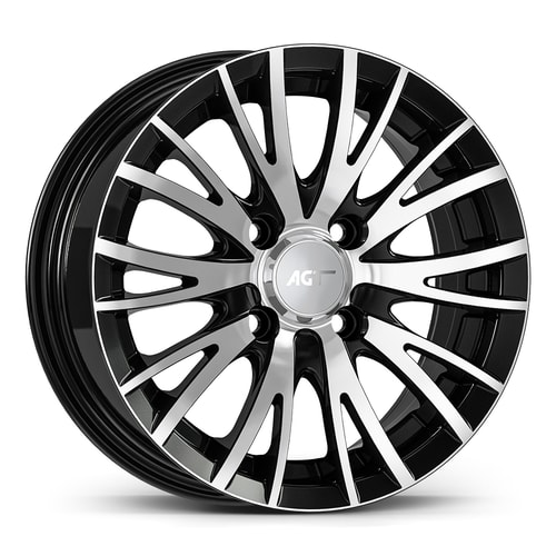 6.0X14" PCD 4X108 AGT Wheels 14014 ET25 67.10 mm Gloss Black Diamond