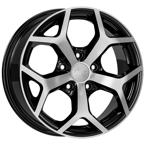 6.0X14" PCD 4X108 AGT Wheels 14019 ET35 67.10 mm Gloss Black Diamond