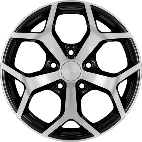 6.0X14" PCD 4X108 AGT Wheels 14019 ET35 67.10 mm Gloss Black Diamond