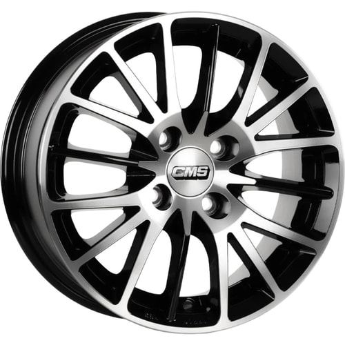 6.0X14" PCD 4X108 CMS CMS-456-05 ET15 Diamond Black Gloss 65.1 mm