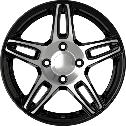 6.0X15" PCD 4X108 AGT Wheels 15281 ET35 63.40 mm Gloss Black Diamond