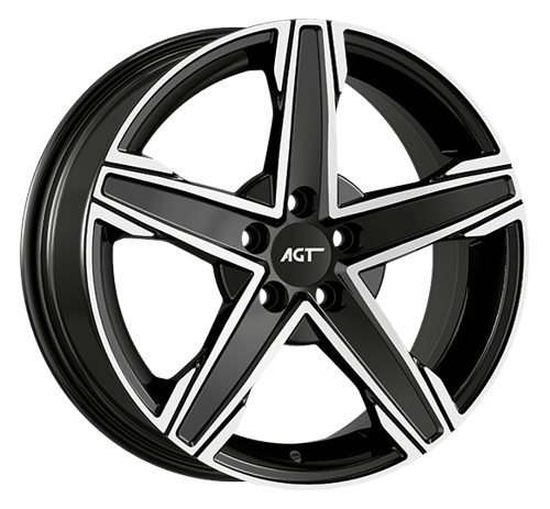 6.5X15" PCD 4X100 AGT Wheels 15256 Napoli ET35 67.1 mm Black Diamond