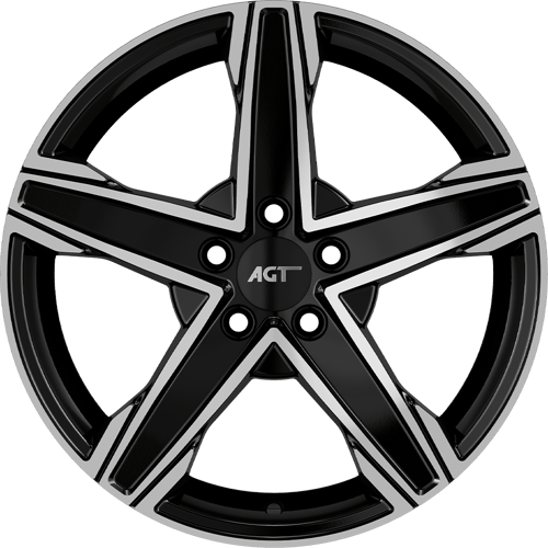6.5X15" PCD 4X100 AGT Wheels 15256 Napoli ET35 67.1 mm Black Diamond