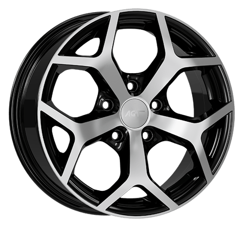 6.5X15" PCD 4X100 AGT Wheels 519 ET38 67.1 mm Black Diamond