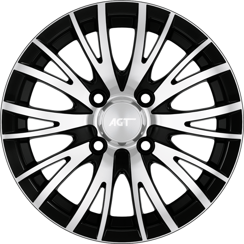 6.5X15" PCD 4X100 AGT Wheels 519 ET38 67.10 mm Black Diamond