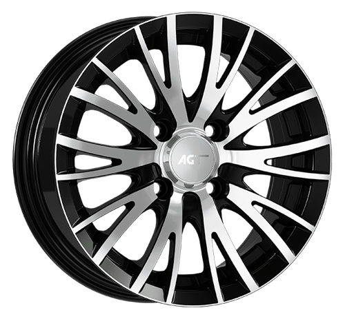 6.5X15" PCD 4X100 AGT Wheels 519 ET38 67.10 mm Black Diamond