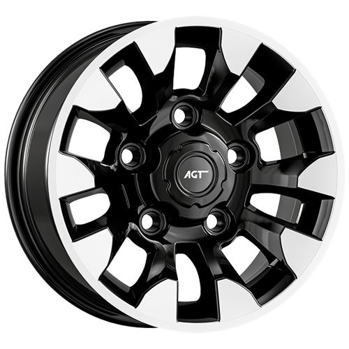 6.5X15" PCD 4X108 AGT Wheels 02069 67.10 mm Black Diamond