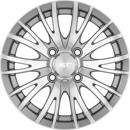 6.5X15" PCD 4X108 AGT Wheels 15014 65.10 mm Silver Diamond