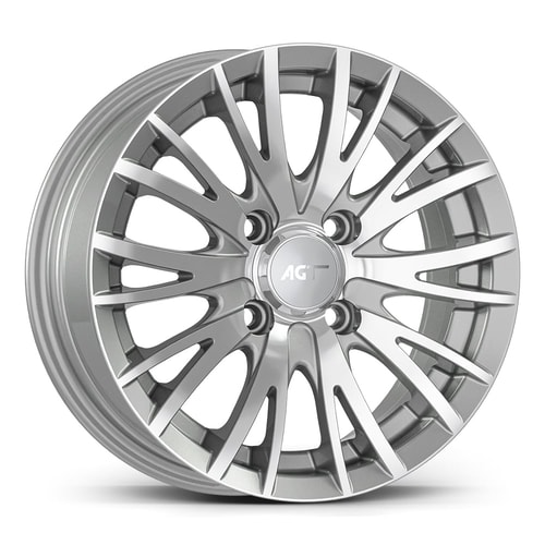 6.5X15" PCD 4X108 AGT Wheels 15014 65.10 mm Silver Diamond