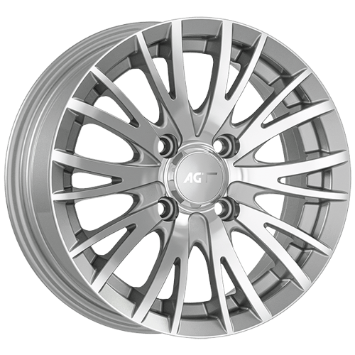 6.5X15" PCD 4X108 AGT Wheels 15014 65.10 mm Silver Diamond