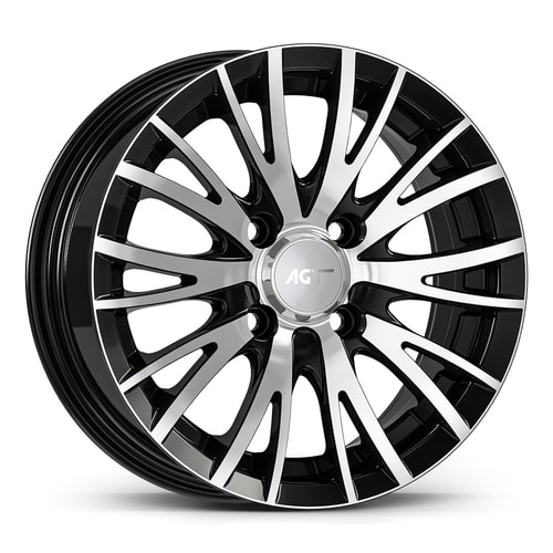 6.5X15" PCD 4X108 AGT Wheels 15014 67.10 mm Gloss Black Diamond