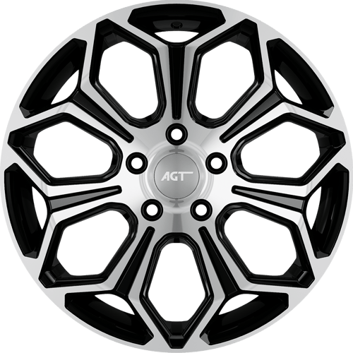 6.5X15" PCD 4X114 AGT Wheels 15263 ET40 Black Diamond 67.10 mm