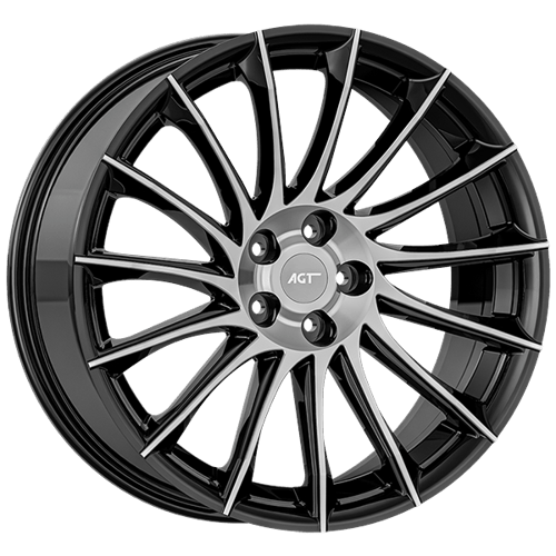 6.5X15" PCD 5X100 AGT Wheels 15003 ET38 57.10 mm Gloss Black Diamond