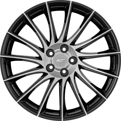 6.5X15" PCD 5X100 AGT Wheels 15003 ET38 57.10 mm Gloss Black Diamond