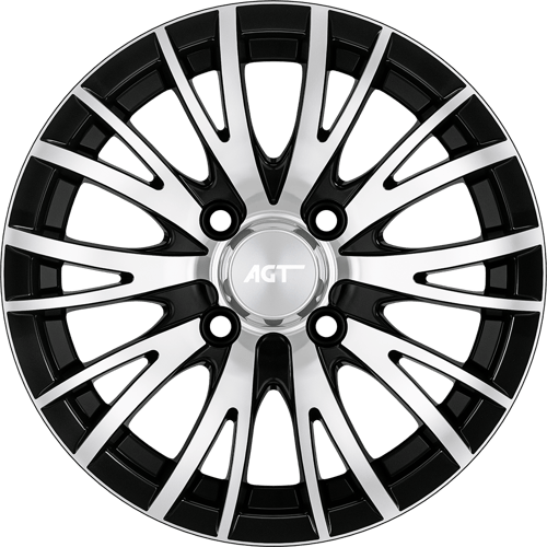 6.5X15" PCD 5X108 AGT Wheels 15014 67.10 mm Gloss Black Diamond