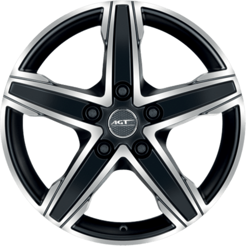6.5X15" PCD 5X98 AGT Wheels 15256 Napoli ET35 58.1 mm Black Diamond