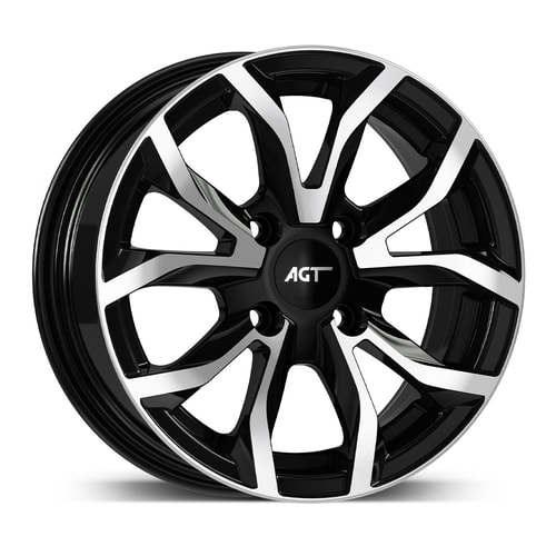6.5X15" PCD4X100 AGT Wheels 534-3 ET38 Black Diamond 67.1 mm
