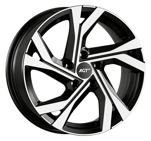 6.5X16" PCD 4X100 AGT Wheels 16156 ET35 67.10 mm Gloss Black Diamond