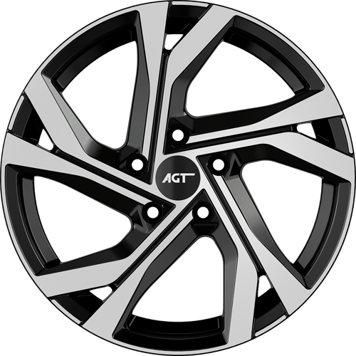 6.5X16" PCD 4X100 AGT Wheels 16156 ET35 67.10 mm Gloss Black Diamond