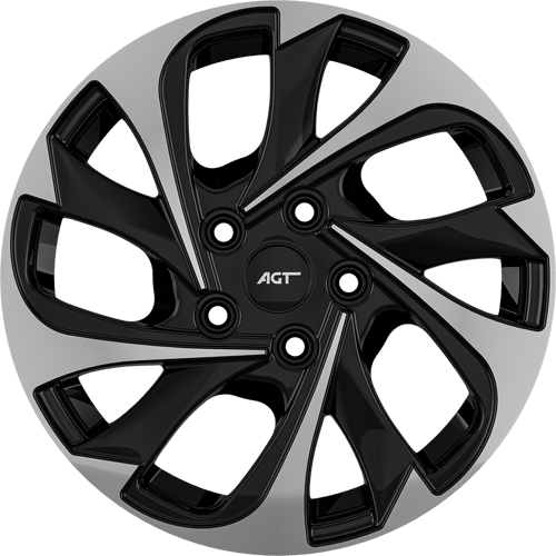 6.5X16" PCD 5X108 AGT Wheels 16048 ET37 67.10 mm Gloss Black Diamond