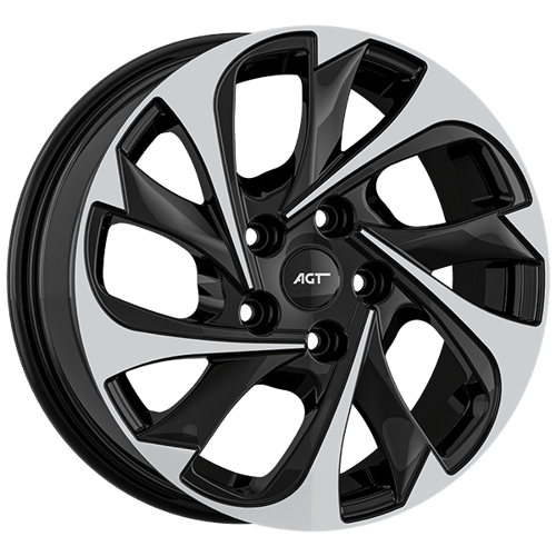 6.5X16" PCD 5X108 AGT Wheels 16048 ET37 67.10 mm Gloss Black Diamond