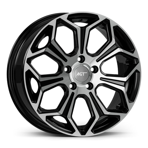 6.5X16" PCD 5X108 AGT Wheels 16263 63.40 mm Gloss Black Diamond