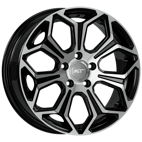 6.5X16" PCD 5X108 AGT Wheels 16263 63.40 mm Gloss Black Diamond