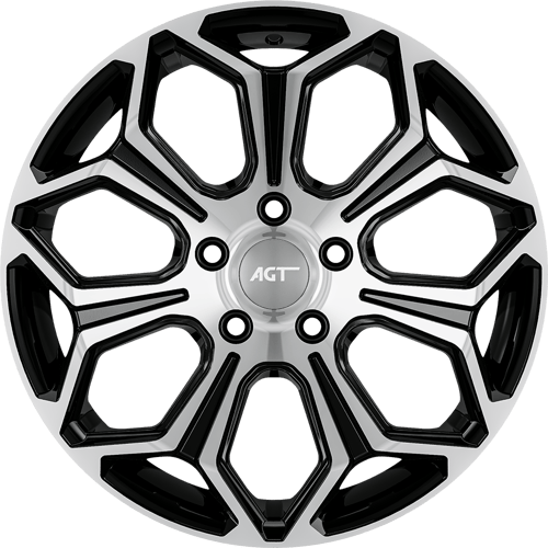 6.5X16" PCD 5X112 AGT Wheels 16263 67.10 mm Gloss Black Diamond
