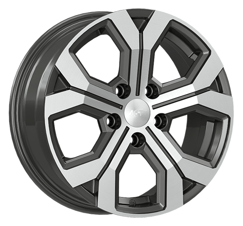 6.5X16" PCD 5X114 AGT Wheels 16260 Argent ET40 66.1 mm Titan Diamond