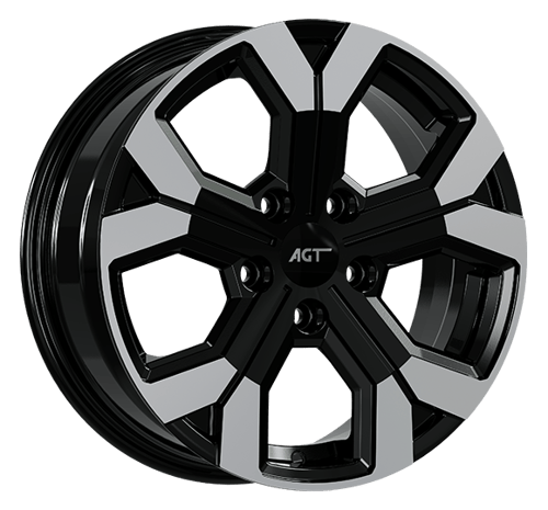 6.5X16" PCD 5X114 AGT Wheels 16260 Argent ET40 66.10 mm Black Lip Diamond