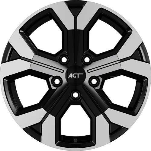 6.5X16" PCD 5X114 AGT Wheels 16260 Argent ET40 66.10 mm Black Lip Diamond