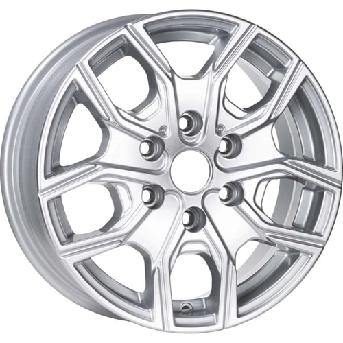 6.5X16" PCD 6X130 EMR Wheels EMR-E314-01 ET50 CRYSTAL SILVER 84.1 mm