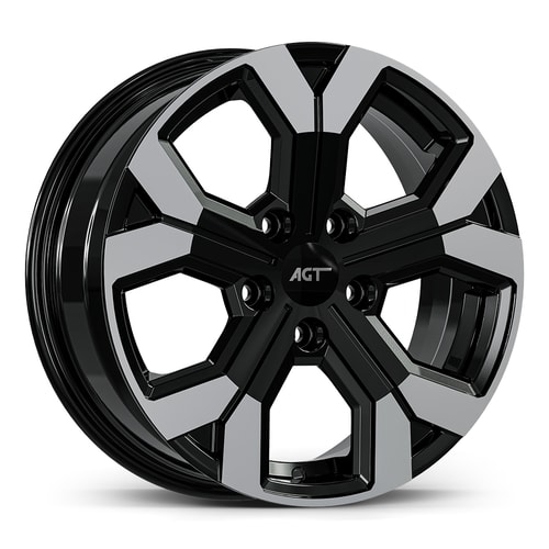 6.5X17" PCD 5X114 AGT Wheels 17260 ET32 66.10 mm Gloss Black Lip Diamond