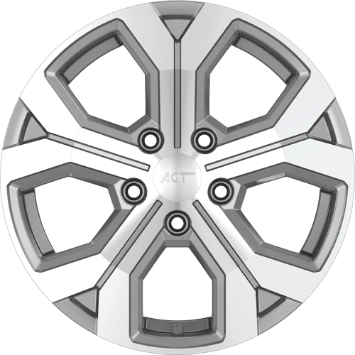 6.5X17" PCD 5X114 AGT Wheels 17260 ET40 66.10 mm Silver Diamond