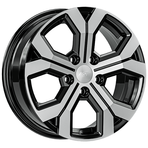 6.5X17" PCD 5X114 AGT Wheels17260 ET40 66.1 mm Black Diamond