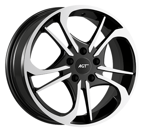 6.5X17" PCD5X114 AGT Wheels 17253 ET60.1 Black Diamond 60.1 mm
