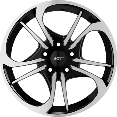 6.5X17" PCD5X114 AGT Wheels 17253 ET60.1 Black Diamond 60.1 mm