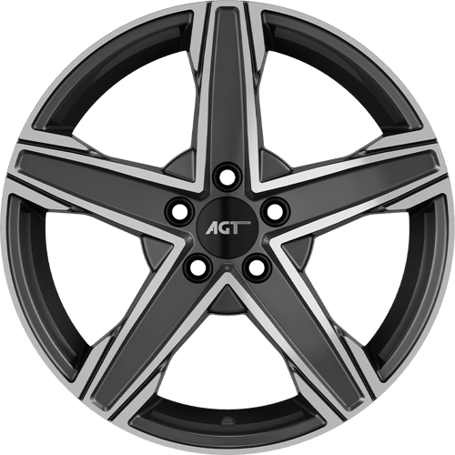 7.0X16" PCD 5X100 AGT Wheels 16256 Napoli ET35 67.1 mm Titan Diamond