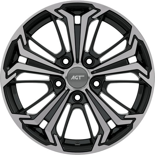 7.0X16" PCD 5X114 AGT Wheels 16267 ET40 Black Diamond 67.1 mm