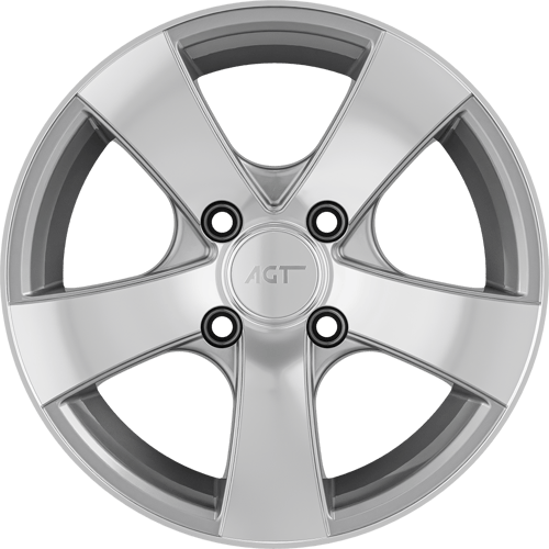 7.0X16" PCD 5X120 AGT Wheels 16001 ET35 65.10 mm Silver Diamond