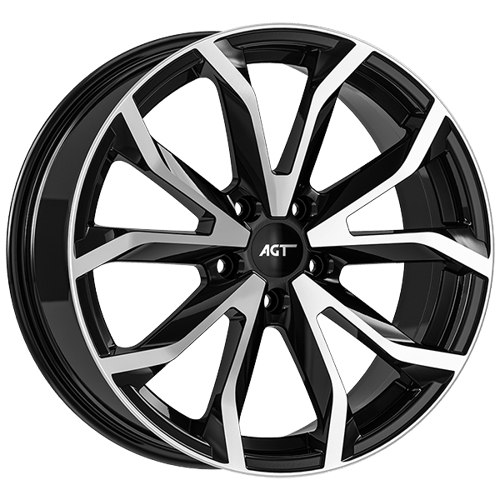 7.0X16" PCD 5X120 AGT Wheels 16034 ET35 65.10 mm Gloss Black Diamond